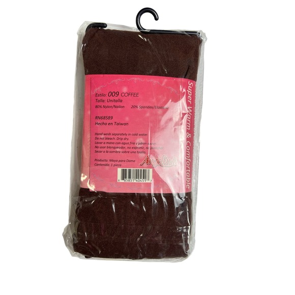 Angelina thermal tights brushed interior style 009 coffee one size rn68589 - Picture 2 of 2
